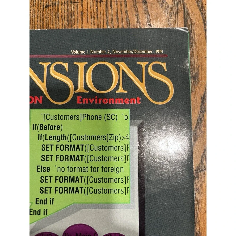 Vintage DIMENSIONS 4th Dimension (4D) Database Journal 1992 Set Vol 1 #1-4 Lot